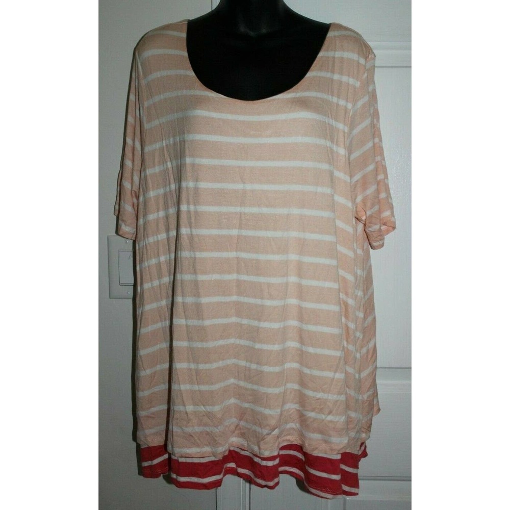 Avenue 18/20 Elbow Sleeve Knit Striped  2x